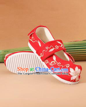 Chinese National Wedding Embroidered Red Shoes Ancient Traditional Princess Shoes Hanfu Shoes for Women