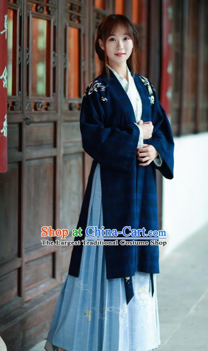 Traditional Chinese Song Dynasty Winter Historical Costumes Ancient Nobility Lady Hanfu Dress for Women