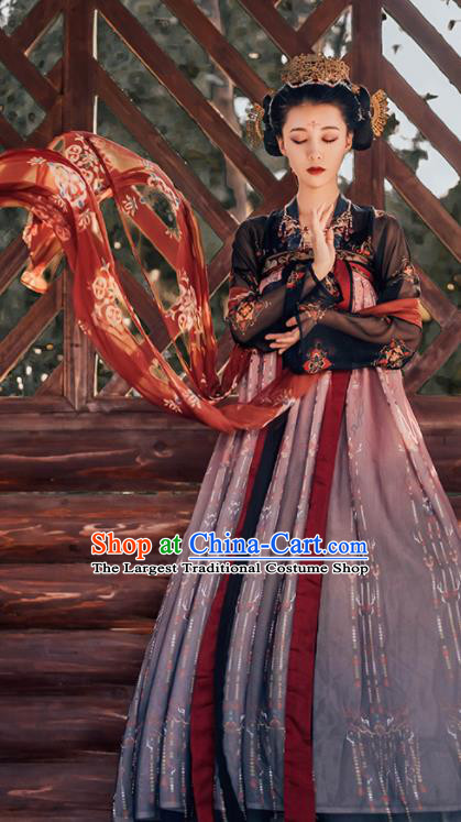 Traditional Chinese Tang Dynasty Imperial Consort Historical Costumes Ancient Royal Princess Hanfu Dress for Women