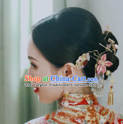 Traditional Chinese Wedding Hair Accessories Ancient Bride Hairpins Complete Set for Women