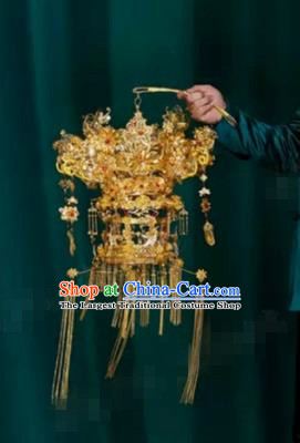 Traditional Chinese Handmade Court Golden Lantern Ancient Bride Wedding Lamp for Women