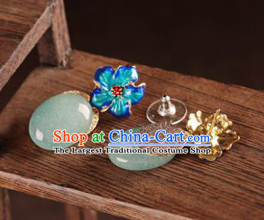 Traditional Chinese Classical Blueing Plum Earrings Handmade Court Ear Accessories for Women