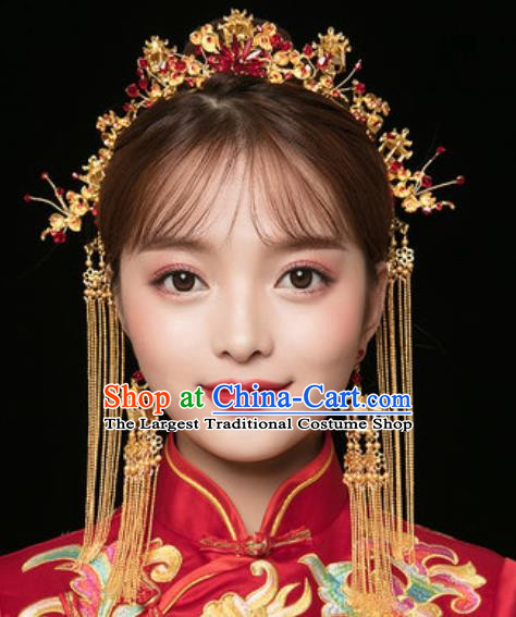 Traditional Chinese Wedding Luxury Hair Clasp Ancient Bride Hairpins Hair Accessories Complete Set