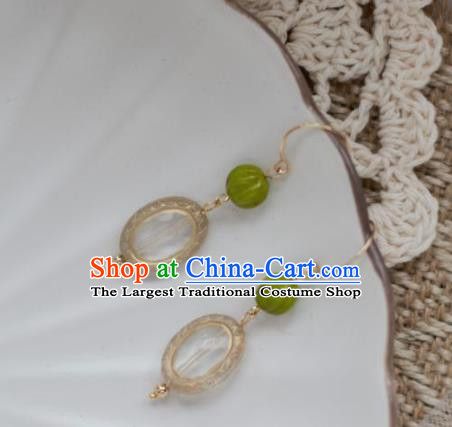 Traditional Chinese Classical Champagne Earrings Handmade Court Ear Accessories for Women