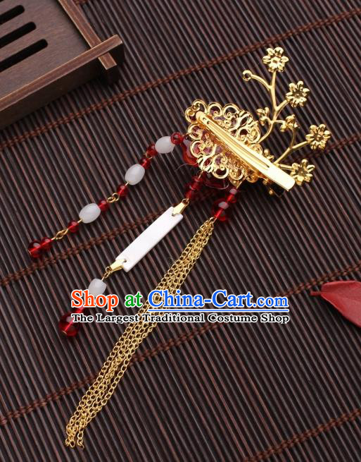 Traditional Chinese Hanfu Red Plum Hair Claws Ancient Court Princess Hairpins Hair Accessories for Women