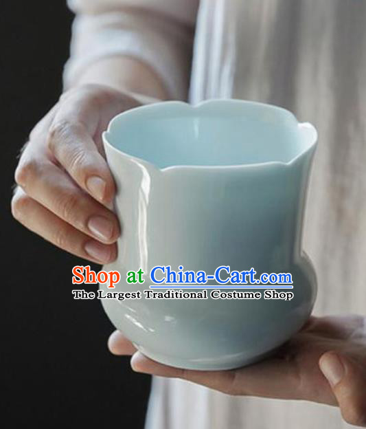 Chinese Classical Handmade Jingdezhen Shi Enamel Tea Cup Blue Porcelain Ceramics Teacup