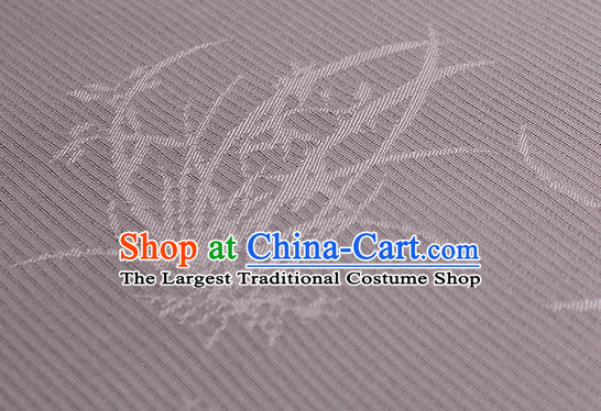 Traditional Chinese Classical Orchid Pattern Light Purple Silk Fabric Ancient Hanfu Dress Silk Cloth
