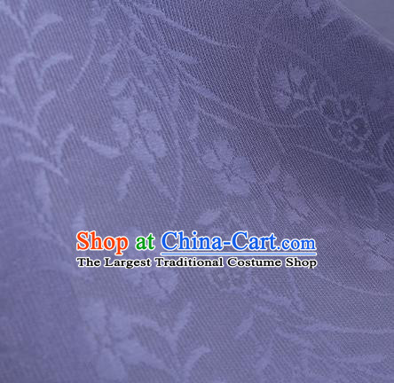 Traditional Chinese Classical Orchid Pattern Violet Silk Fabric Ancient Hanfu Dress Silk Cloth