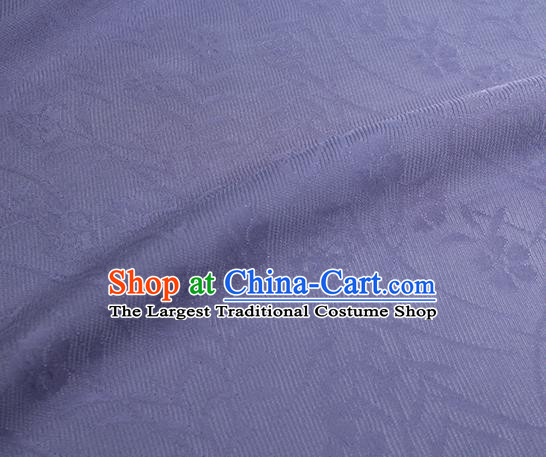 Traditional Chinese Classical Orchid Pattern Violet Silk Fabric Ancient Hanfu Dress Silk Cloth