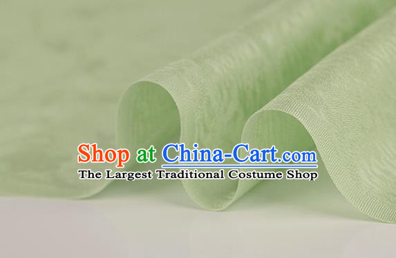 Traditional Chinese Classical Plum Blossom Pattern Green Silk Fabric Ancient Hanfu Dress Silk Cloth