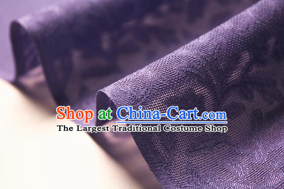 Traditional Chinese Classical Twine Pattern Purple Silk Fabric Ancient Hanfu Dress Silk Cloth