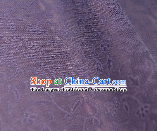 Traditional Chinese Classical Twine Pattern Purple Silk Fabric Ancient Hanfu Dress Silk Cloth