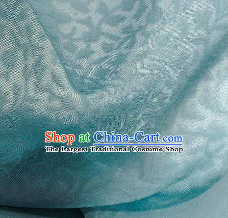 Traditional Chinese Classical Twine Pattern Light Blue Silk Fabric Ancient Hanfu Dress Silk Cloth
