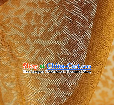 Traditional Chinese Classical Twine Pattern Yellow Silk Fabric Ancient Hanfu Dress Silk Cloth