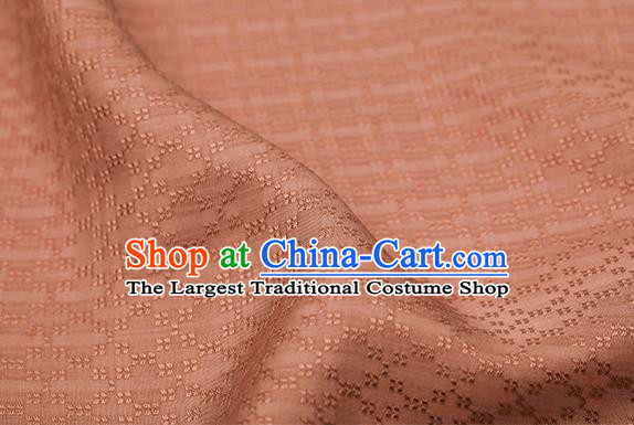 Traditional Chinese Classical Rhombus Pattern Orange Silk Fabric Ancient Hanfu Dress Silk Cloth