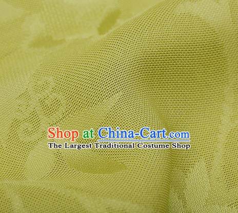 Traditional Chinese Classical Calyx Pattern Yellow Silk Fabric Ancient Hanfu Dress Silk Cloth
