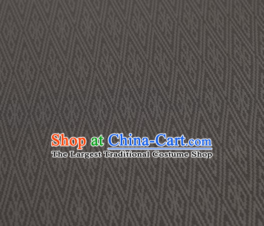 Traditional Chinese Classical Rhombus Pattern Design Deep Grey Silk Fabric Ancient Hanfu Dress Silk Cloth