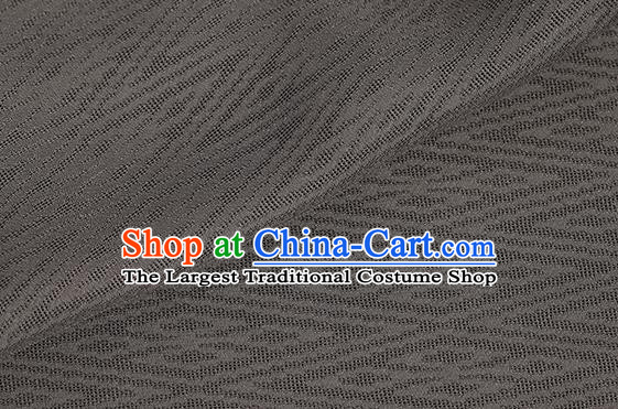 Traditional Chinese Classical Rhombus Pattern Design Deep Grey Silk Fabric Ancient Hanfu Dress Silk Cloth