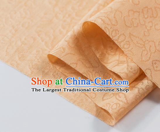 Traditional Chinese Classical Auspicious Pattern Design Orange Silk Fabric Ancient Hanfu Dress Silk Cloth