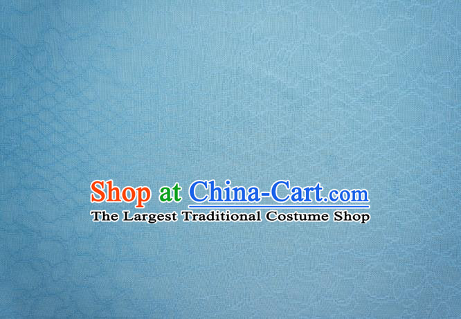 Traditional Chinese Classical Riverstones Pattern Design Light Blue Silk Fabric Ancient Hanfu Dress Silk Cloth