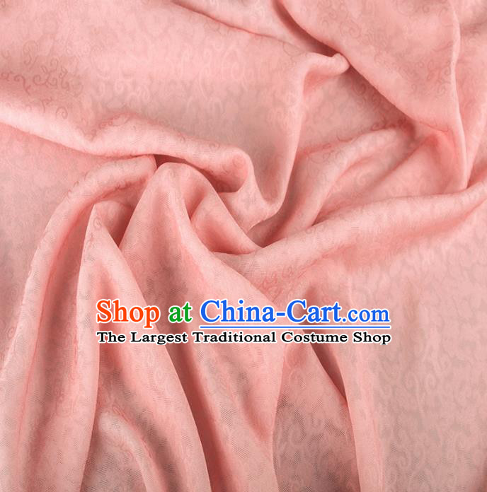 Traditional Chinese Classical Crpress Vine Pattern Design Pink Silk Fabric Ancient Hanfu Dress Silk Cloth