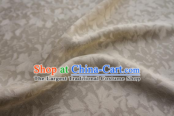 Traditional Chinese Classical Iris Flowers Pattern Design Beige Silk Fabric Ancient Hanfu Dress Silk Cloth