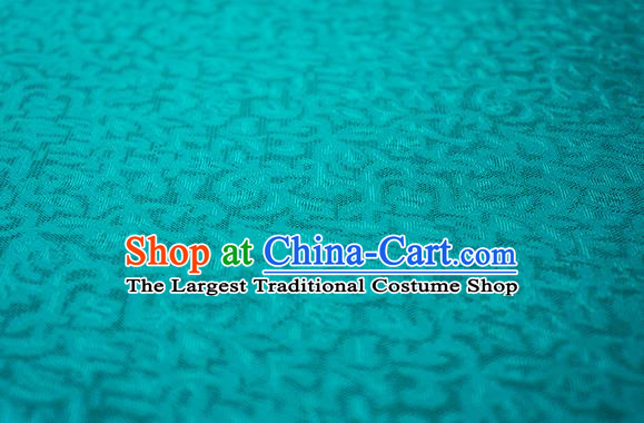 Traditional Chinese Classical Apricot Flowers Pattern Design Green Silk Fabric Ancient Hanfu Dress Silk Cloth
