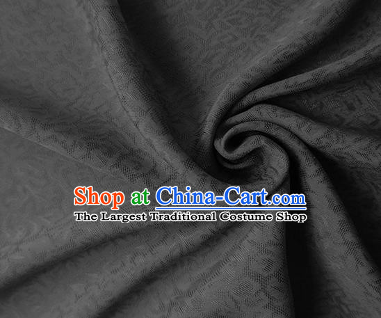 Traditional Chinese Classical Apricot Flowers Pattern Design Black Silk Fabric Ancient Hanfu Dress Silk Cloth