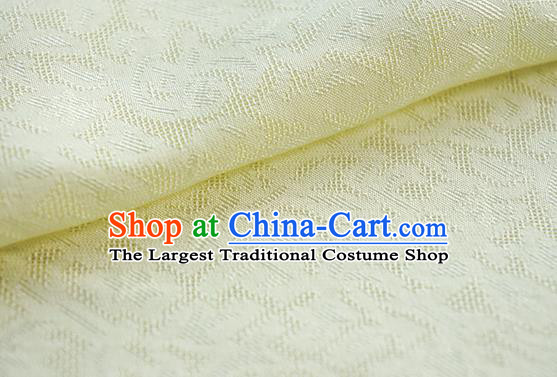 Traditional Chinese Classical Apricot Flowers Pattern Design Light Yellow Silk Fabric Ancient Hanfu Dress Silk Cloth