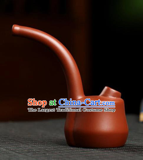 Traditional Chinese Handmade Zisha Tobacco Pipe Ashtray Red Clay Pottery Artware