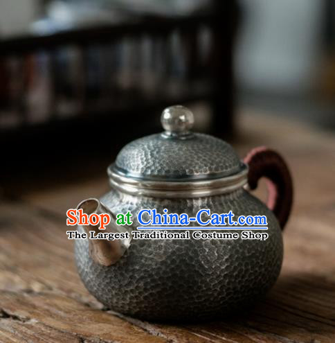 Traditional Chinese Handmade Kung Fu Teapot Silver Carving Tea Kettle