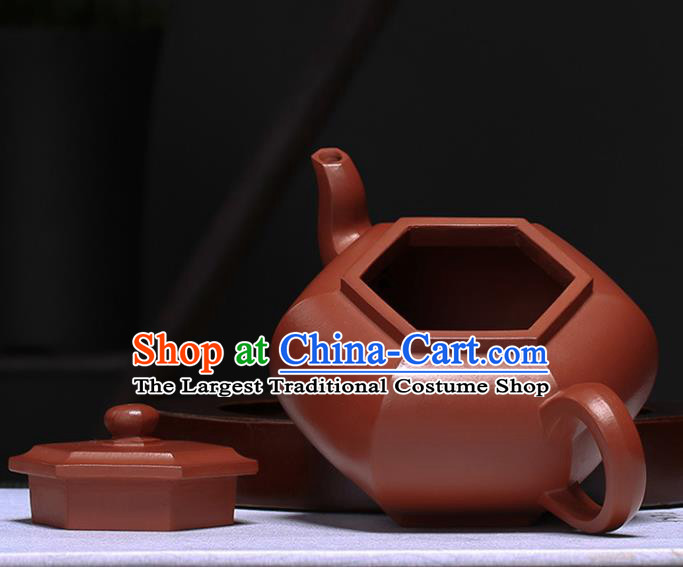 Traditional Chinese Handmade Kung Fu Zisha Teapot Dark Red Clay Pottery Teapot