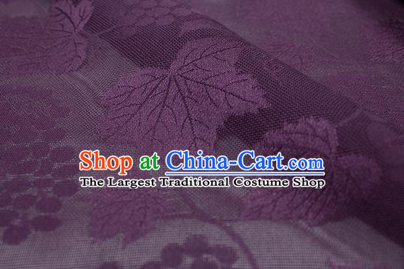 Traditional Chinese Classical Grape Pattern Purple Silk Fabric Ancient Hanfu Silk Cloth