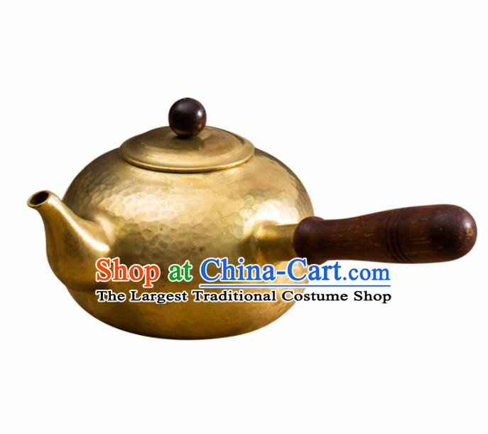 Traditional Chinese Handmade Kung Fu Copper Pot Brass Carving Teapot