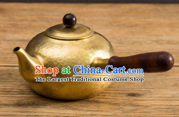 Traditional Chinese Handmade Kung Fu Copper Pot Brass Carving Teapot