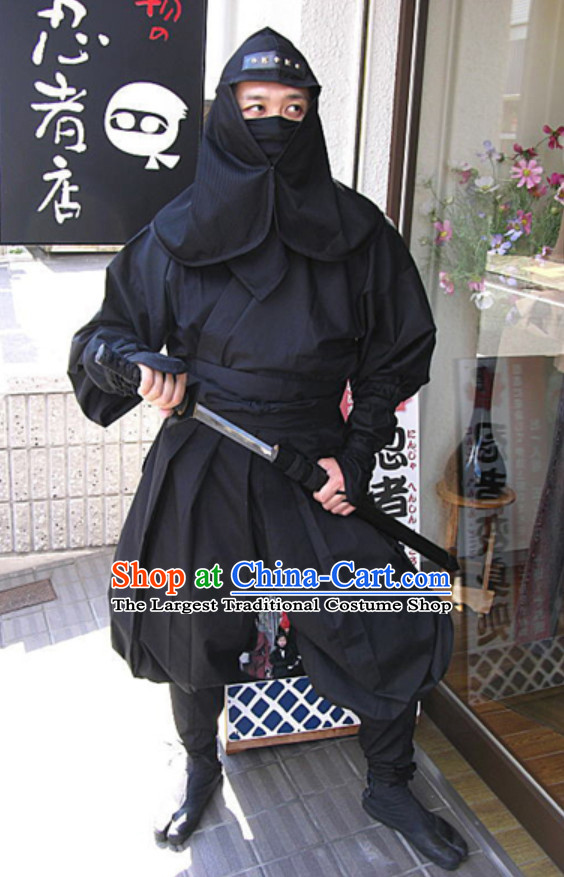 Ancient Asian Japanese Ninja Costume Fighter Costumes Complete Set for Men or Women