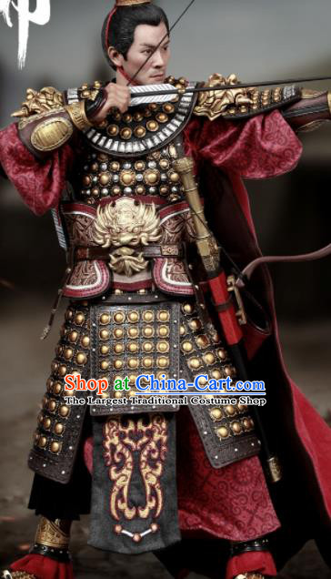 Chinese Ancient Cosplay General Armor and Helmet Traditional Three Kingdoms Dynasty Lv Bu Costumes Complete Set for Men