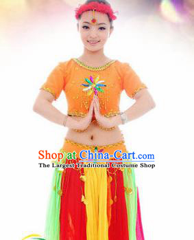 Indian Dance Costume India Traditional Stage Show Dance Dress for Women