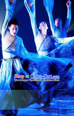 Traditional Chinese Classical Dance Male Costumes Group Dance Competition Stage Show Clothing for Men