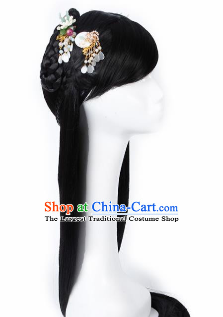 Chinese Traditional Han Dynasty Princess Wigs and Hair Claws Ancient Goddess Hair Accessories for Women