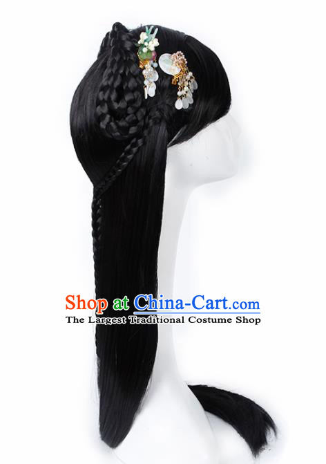 Chinese Traditional Han Dynasty Princess Wigs and Hair Claws Ancient Goddess Hair Accessories for Women