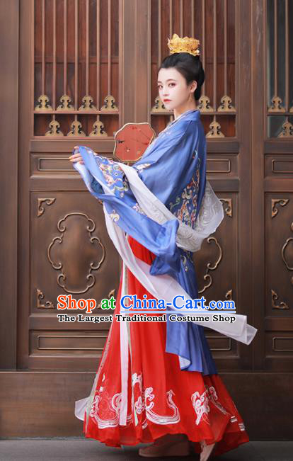 Asian Chinese Tang Dynasty Court Lady Hanfu Dress Traditional Ancient Imperial Consort Costumes for Women