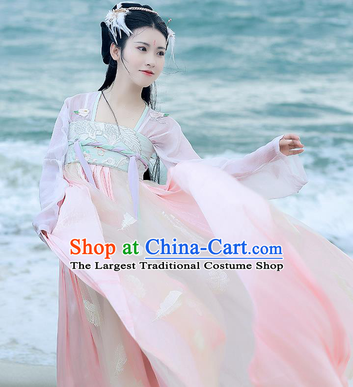 Asian Chinese Tang Dynasty Court Hanfu Dress Traditional Ancient Princess Goddess Costumes for Women