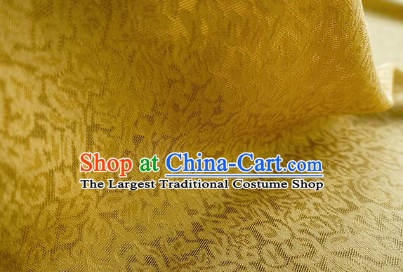 Traditional Chinese Classical Apricot Flowers Pattern Design Yellow Silk Fabric Ancient Hanfu Dress Silk Cloth