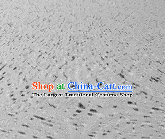 Traditional Chinese Classical Apricot Flowers Pattern Design White Silk Fabric Ancient Hanfu Dress Silk Cloth