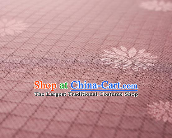 Traditional Chinese Classical Lotus Pattern Design Pink Silk Fabric Ancient Hanfu Dress Silk Cloth