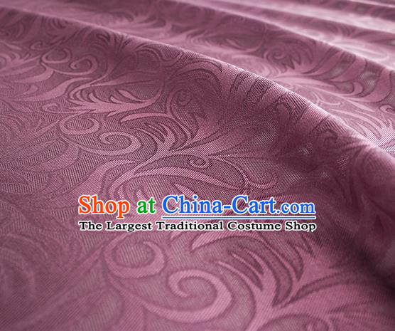Traditional Chinese Classical Phoenix Flower Pattern Design Wine Red Silk Fabric Ancient Hanfu Dress Silk Cloth