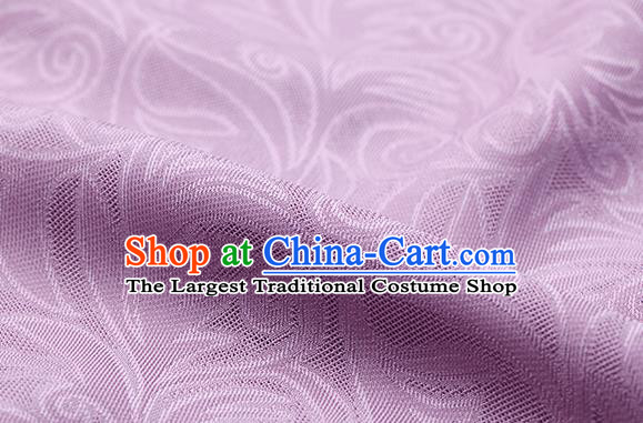 Traditional Chinese Classical Phoenix Flower Pattern Design Lilac Silk Fabric Ancient Hanfu Dress Silk Cloth