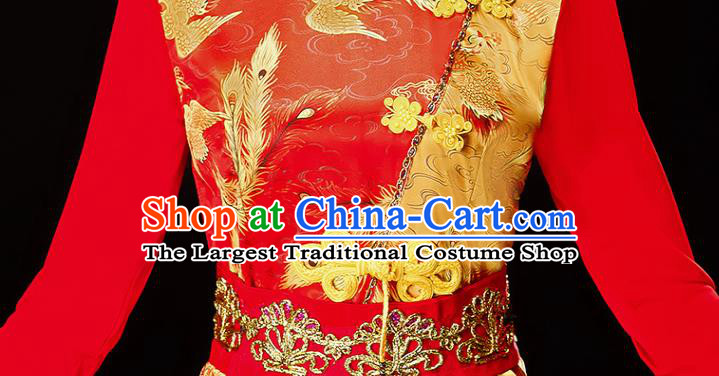 Chinese Traditional Folk Dance Red Outfits Drum Dance Classical Dance Yangko Costume for Women