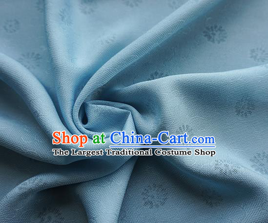 Traditional Chinese Classical Daisy Pattern Design Light Blue Silk Fabric Ancient Hanfu Dress Silk Cloth